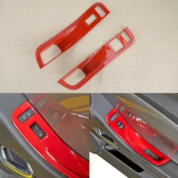 Raudonas automobilis priekinis kairysis dešinysis lango pakėlimo jungiklio skydelis Dangčio apdaila Dekoras tinka Chevrolet Camaro 2010 2011 2012 2013 2014 2015 LHD