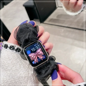 Retro juodos plaukų juostos dirželis, skirtas Apple Watch Band 49mm 45mm 41 44mm 38 42 40 Band for iWatch Series 8 7 SE 6 5 4 Correa Watchband