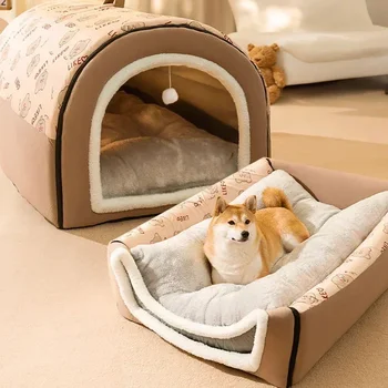 S-XXL Šunų veislynas Šiltas žiemos šunų namelis Kilimėlis nuimamas plaunamas šunų lovos lizdas Gilaus miego palapinė vidutinio dydžio šunų namų reikmenims