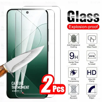 skirta Xiaomi 14 5G stiklui 2Vnt grūdintas stiklas Xiaomi14 Mi 14 Xaomi Xiomi Xaiomi 14 Mi14 Global 2023 6.36inch ekrano apsaugos dangtelis