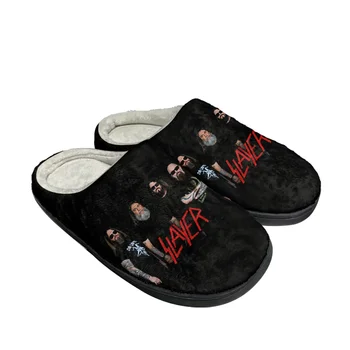 Slayer Heavy Metal Rock Band Home Cotton Custom Slippers Mens Womens Sandals Plush Bedroom Casual Keep Warm Shoe Thermal Slipper