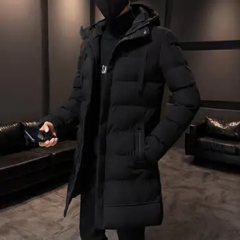 Stilinga vyriška striukė Super minkštas paltas su gobtuvu Vienspalvis sutirštintos kišenės Striukė Vėjui