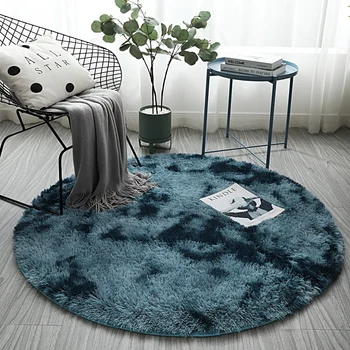 Storas minkštas odai draugiškas nekvapus vaikas ropojantis kilimas Šiaurietiškas ins vėjo apvalus kilimas pliušinis miegamojo lovos kilimėlis pakabinamas krepšio kilimėlis