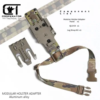 Tactical Holster Drop Leg MHA modulinio pistoleto dėklo adapterio rinkinys Karinės medžioklės airsoft greito traukimo traukimas QLS platformai