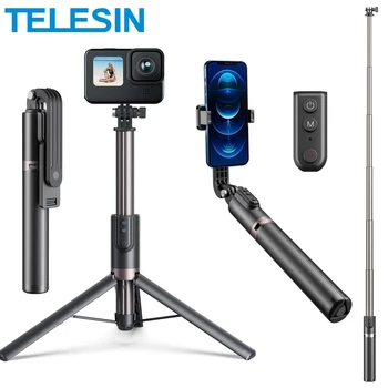 TELESIN 1.3M Vlog Selfie Stick Belaidis Bluetooth nuotolinis trikojis, skirtas GoPro Hero 11 12 Insta360 DJI Action 4 kamera iPhone 14 15