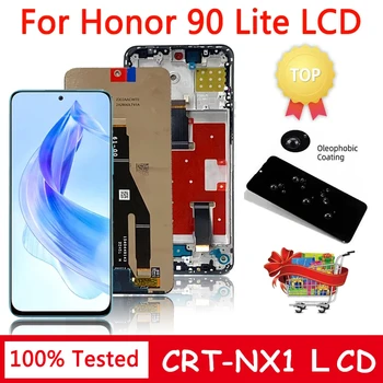 Test 6.7'' Huawei Honor 90 Lite CRT-NX1 LCD ekranas Jutiklinio ekrano skaitmeninimo priemonės surinkimas Honor90 Lite 90 Lite LCD rėmeliui
