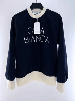 Top Version Vintage Black Casablanca Siuvinėti vilnos megztiniai Džemperiai su gobtuvu Vyrai Moterys