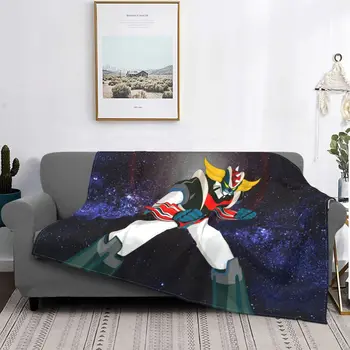 UFO robotas Mazingeris Z antklodė Minkšta flanelinė vilna Šiltas grendizeris Anime Manga mesti antklodes biuro patalynei Sofos lovatiesės