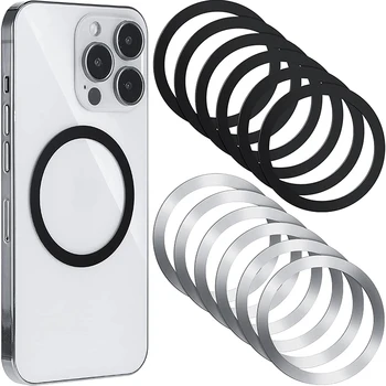 Universalus magnetinio metalo plokštės žiedas Magsafe belaidžiam įkrovikliui Geležies lakšto lipdukas Magnetas Automobilinis telefono laikiklis, skirtas iPhone 14 13 12