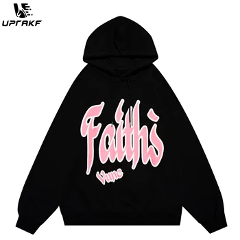 UPRAKF Big Letter Print Hoodie Oversize Autumn Pullovers Casual Fashion Long Sleeve Streetwear Tops High Quality