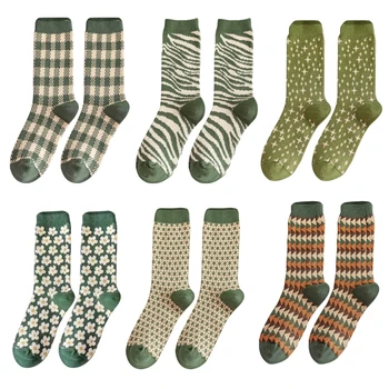 Vintažinis avokadas žalias šviežioms kojinėms 1 pora kulkšnies kojinės žieminės šiltos kojinės moterims Sutirštinkite priežiūrą Šildančios kojinės