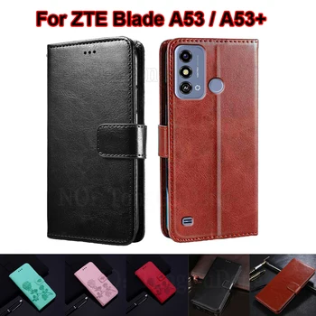 Vintažinis piniginės dėklas ZTE Blade A53 Phone Cover Funda Coque Book Stand чехол на Carcasas ZTE Blade A53+ A53 Plus Mujer Hoesje