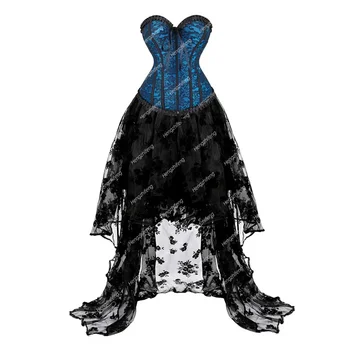 Vintažinė korsetinė suknelė Kūno formuotojas Juosmuo Cincher Bustier sijonas Gotikinis vakarėlis Naktinis korsažas Apranga Viktorijos laikų Helovino kostiumas