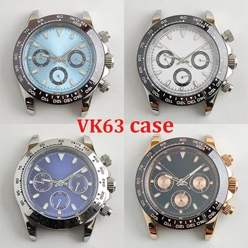 VK63 korpusas 39mm vyriško laikrodžio kvarcinio laikrodžio chronometro panda ciferblatas, tinkamas VK63 judesio laikrodžio taisymo įrankiui