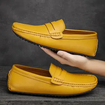 Vyriški laisvalaikio odiniai batai Vyriški kvėpuojantys odiniai verslo formalūs drabužiai Loafers Tėčio batai Loafers