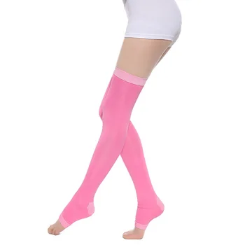 Wjss1 moterų suspaudimas plonas ilgas šlaunis aukštas 420D medicininė elastinga mieganti liesa kojinė