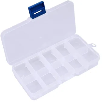 Žvejybos masalo kabliuko viliojimo dėžutė Plastikinė nuimama kvadratinė skaidri daiktadėžė Žvejybos dėžutė Žvejybos reikmenų dėžutė 10 skyrių