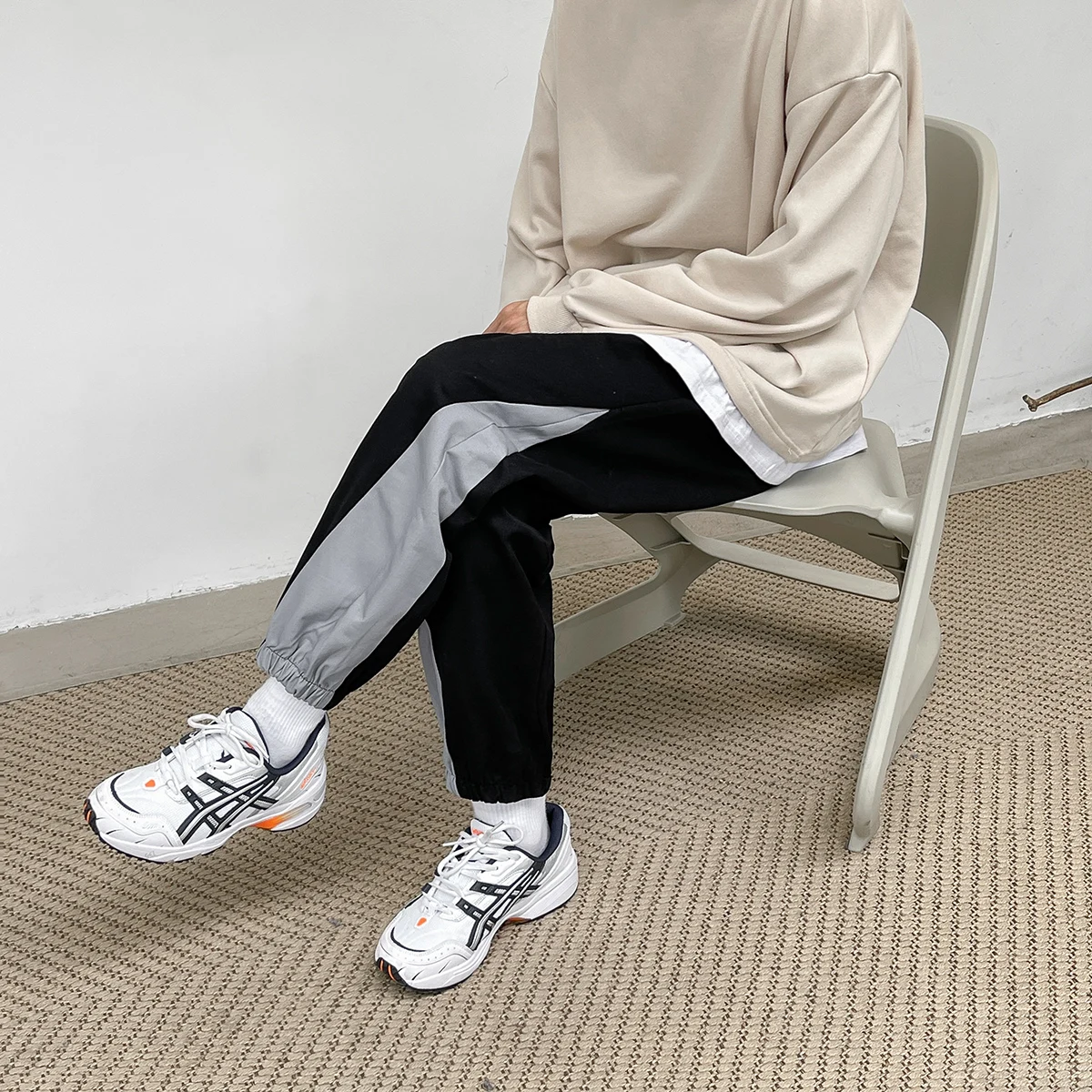 Honkongo stiliaus laisvos vyriškos kojinės kelnės didelio dydžio japoniškos laisvalaikio kelnės vyriškos mažos kojos devynių taškų ilgio kelnės